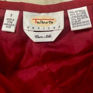 Talbots Pants - Red Talbots 100% silk high waist dress pants sz 2P Talbots Pants - Red Talbots 100% silk high waist dress pants sz 2P